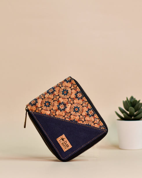 Kiwi Cork Zip Wallet - Tan - Unisex Cork Wallet for Men & Women