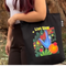 Live Slow Canvas Zipper Tote Bags - Black | Crafted in India | Zipped tote bag | DTF Print