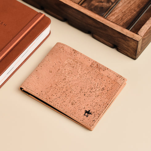 Kakapo Cork Bifold Wallet - Tan - Unique Unisex Cork Slim Wallet for Men and Women