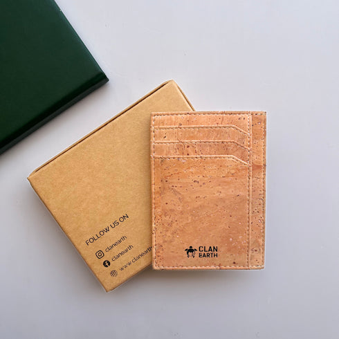 Cork Wallet made of Portugal Bread Vein Cork - Unique Slim Wallet & Card Case for Men and Women - Tan
