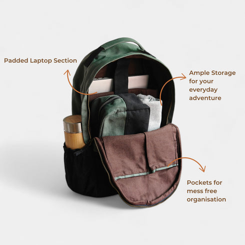 Amur Backpack - Olive Green - Daily Carry Office and Travel 15.6 inch Laptop Backpack /Daypack