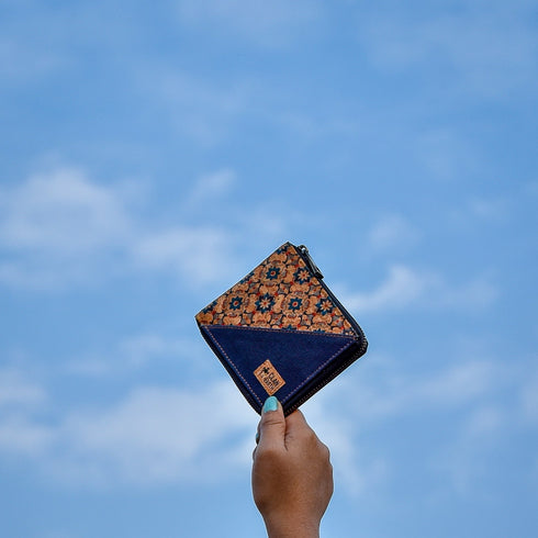 Kiwi Printed Cork - Cork & Canvas Zip Wallet