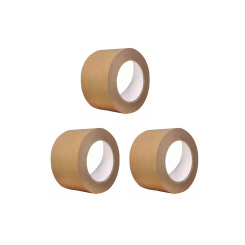 Eco-friendly Plain Plastic-free Kraft Paper Tape - Pack of 3
