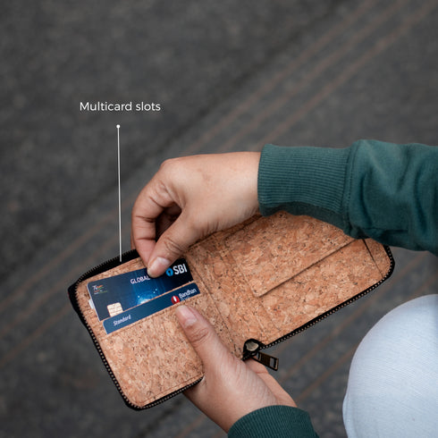 Kiwi Cork Wallet - Premium Red Cork