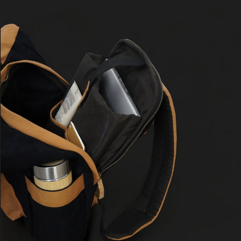 Armadillo Backpack - Fiery Red - Water Resistant Canvas Flap-top Travel Backpack