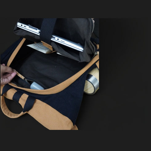 Armadillo Backpack - Fiery Red - Water Resistant Canvas Flap-top Travel Backpack