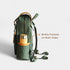 Dugong Backpack - Tropical Green Brown- Canvas Daily/Office/City/Travel Sustainable Laptop Backpack