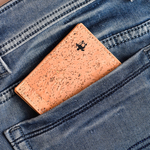 Kakapo Cork Bifold Wallet - Tan - Unique Unisex Cork Slim Wallet for Men and Women