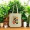 Plant Momma Canvas Zipper Tote Bags - Natural Canvas| Crafted in India | Zipped tote bag | DTF Print