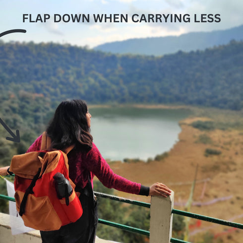 Armadillo Backpack - Fiery Red - Water Resistant Canvas Flap-top Travel Backpack