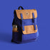 Dugong Backpack(Blue and Brown) - Canvas Daily/Office/Travel Sustainable Laptop Backpack