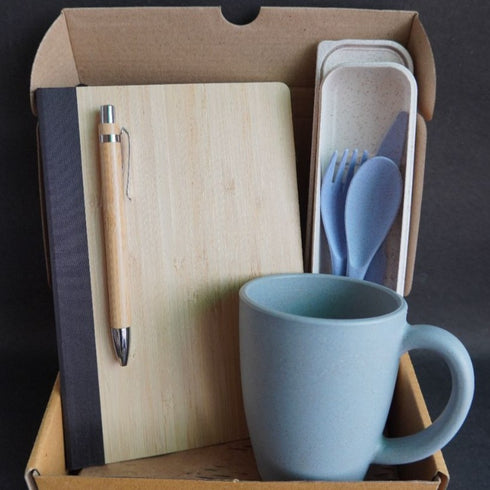 Minimalist Employee Onboarding Sustainable Gift Hamper 2 - Bamboo Set - Mug - Cutlery
