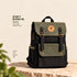 Dugong Backpack - Olive and Black - Canvas Daily/Office/City/Travel Sustainable Laptop Backpack