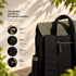 Dugong Backpack - Olive and Black - Canvas Daily/Office/City/Travel Sustainable Laptop Backpack