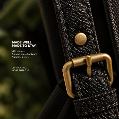 Dugong Backpack - Olive and Black - Canvas Daily/Office/City/Travel Sustainable Laptop Backpack