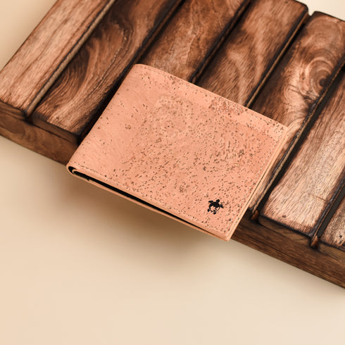 Kakapo Cork Bifold Wallet - Tan - Unique Unisex Cork Slim Wallet for Men and Women