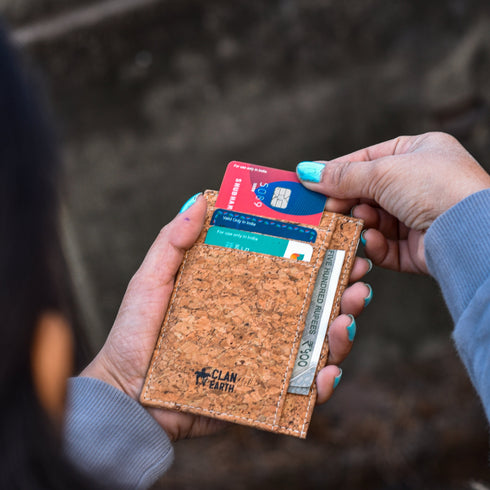 Dodo Cork Wallet - Unique Slim Wallet & Card Case for Men and Women - Tan