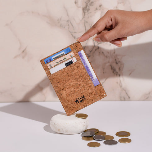 Dodo Cork Wallet - Unique Slim Wallet & Card Case for Men and Women - Tan
