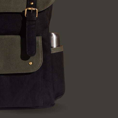 Dugong Backpack - Olive - Canvas Daily/Office/City/Travel Sustainable Laptop Backpack