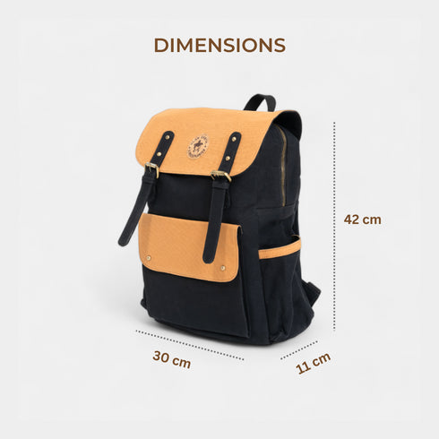 Dugong Backpack - Camel Brown- Canvas Daily/Office/City/Travel Sustainable Laptop Backpack