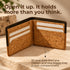 Kakapo Cork and Canvas Bifold Wallet - Olive Green and Brown - Unique Unisex Slim Wallet for Men and Women