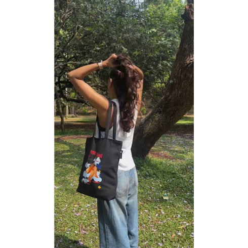 Free Soul Canvas Zipper Tote Bags - Black | Crafted in India | Zipped tote bag | DTF Print