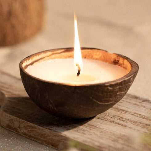 Aromatic Coconut Shell Candles with Soy Wax - Pack of 2