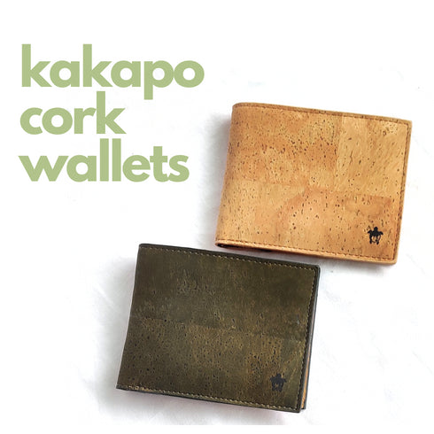 Kakapo Cork Bifold Wallet - Tan - Unique Unisex Cork Slim Wallet for Men and Women
