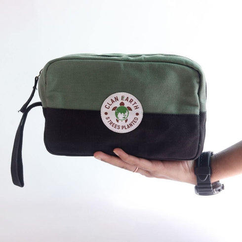 Oryx Canvas Dopp Kit - - Charcoal Black - Toiletry / Travel / Artist Kit Bag