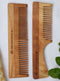 Neem Wood Comb - Wide and Narrow Spaced Teeth & Wide Teeth with Handle - Detangling & Styling - Combo Pack