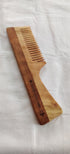 Neem Wood Comb - Wide Teeth with Handle - Detangling & Styling - Pack of 2