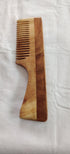 Neem Wood Comb - Wide Teeth with Handle - Detangling & Styling - Pack of 2