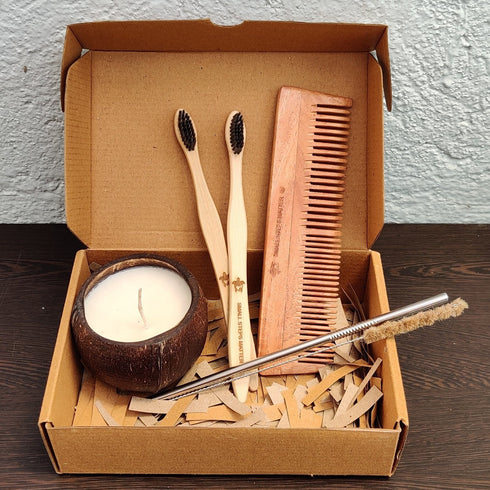Minimalist Sustainable Personal Care Kit - Care & Coco Candle - Zero Waste Festive Starter Gift Box