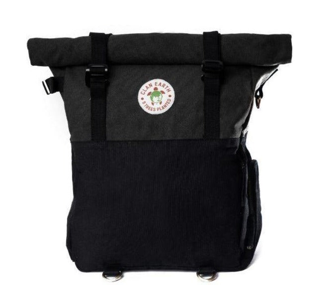 Pangolin Backpack - Water Resistant Canvas Rolltop Travel Eco-Friendly ...